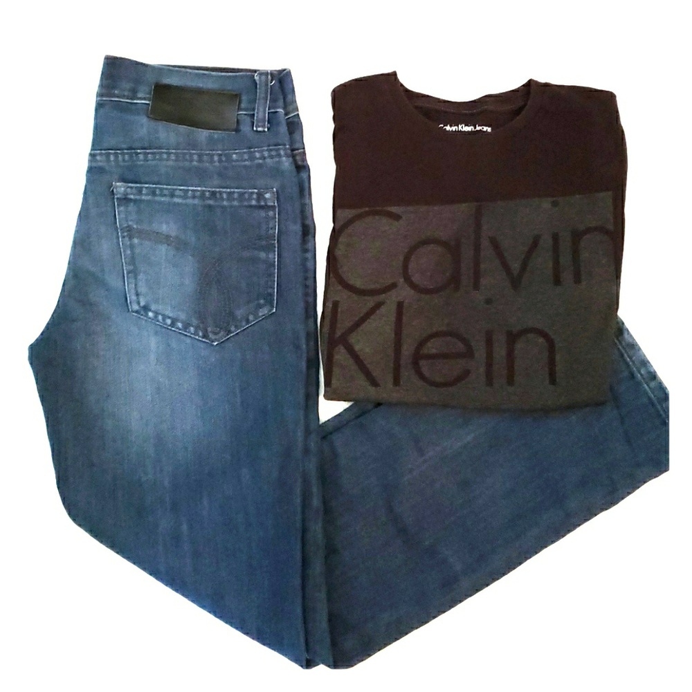 Boys Calvin Klein shirt and Jean set.